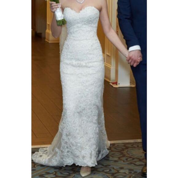 Sophia Toli Maeve Beaded Mermaid Detachable Tulle Skirt Sz 6 Ivory NWT - Picture 9 of 10